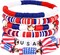 6-Pack American Flag Bracelets – Red, White & Blue Beaded Patriotic Accessories for 4th of July, Citizenship, and Gifts for Women & Men